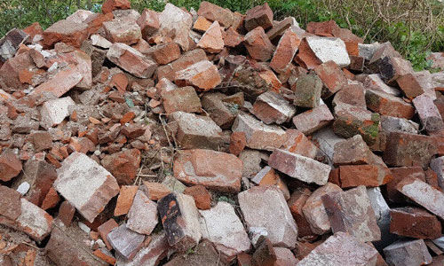 Inert puin, zuiver steenpuin